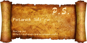 Petanek Sára névjegykártya
